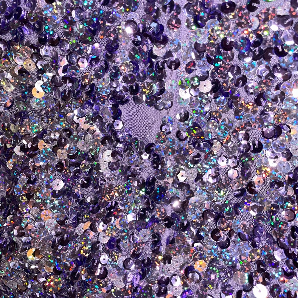 Sherri Hill Lilac Purple Sequin One-Shoulder Dress Size 0 - Picture 7 of 7